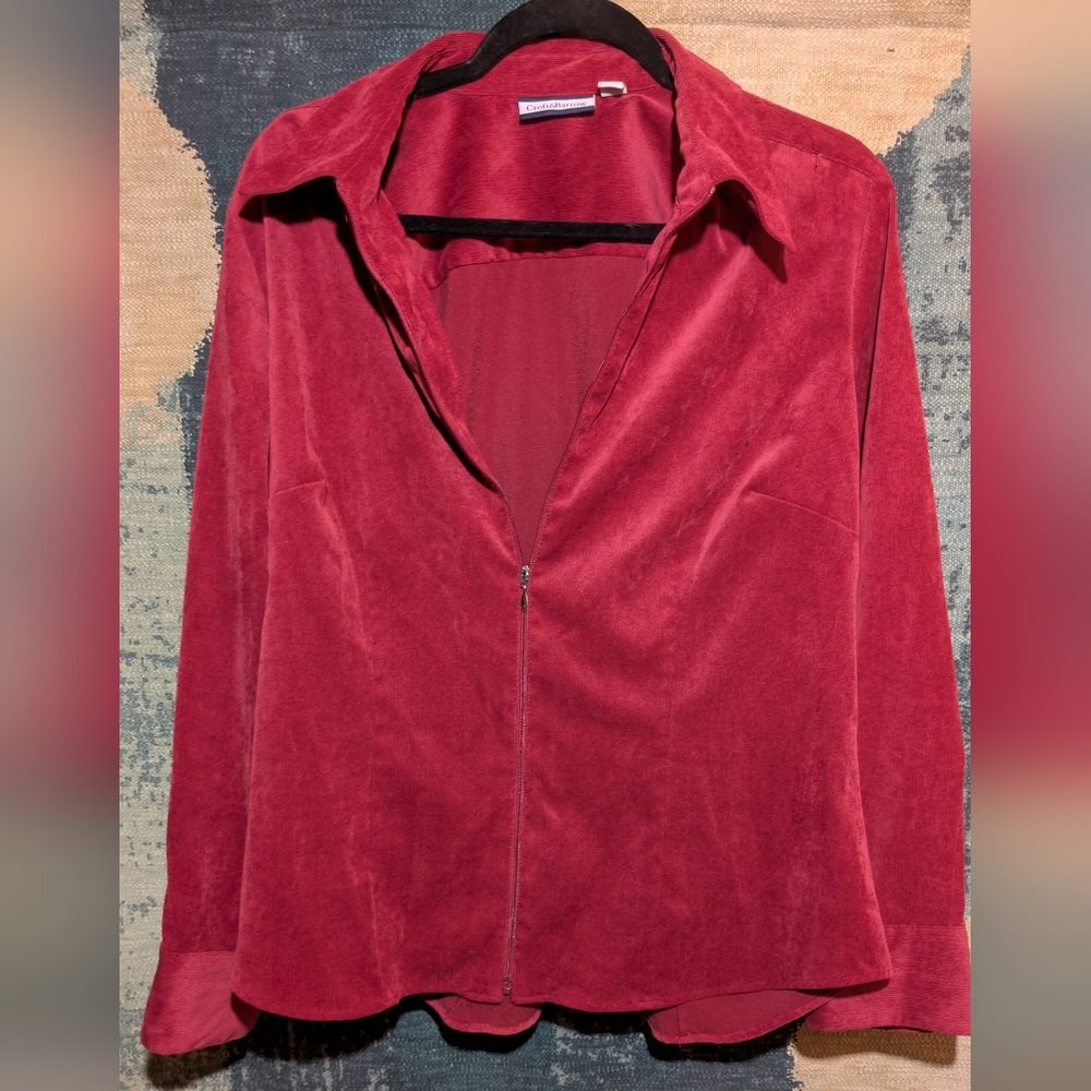 Vintage Red Velvet Blazer